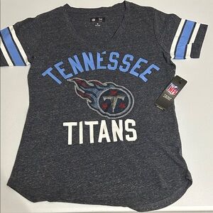 NFL Tennessee Titans Charcoal Blue V-Neck Tee